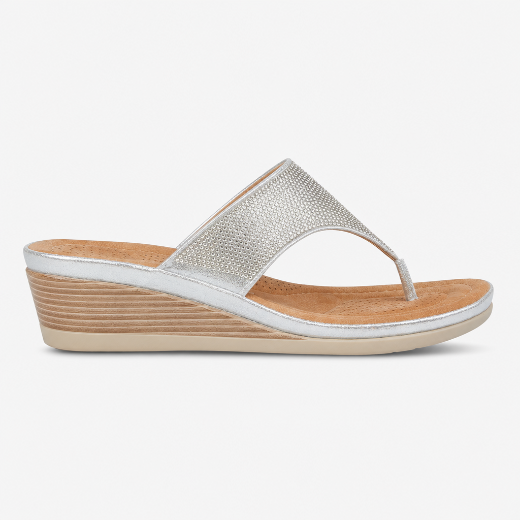 Cipriata SANDRA Womens Toe-Post Sandals Silver