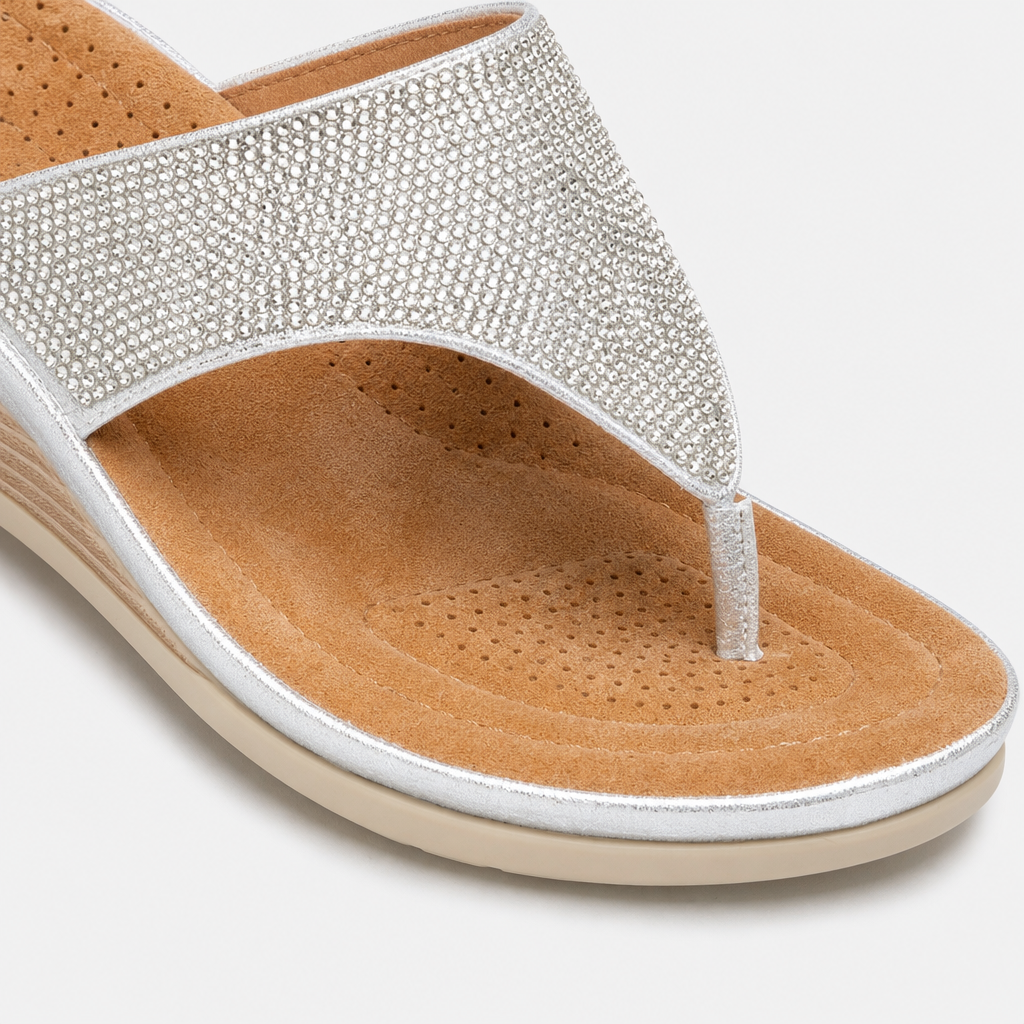 Cipriata SANDRA Womens Toe-Post Sandals Silver