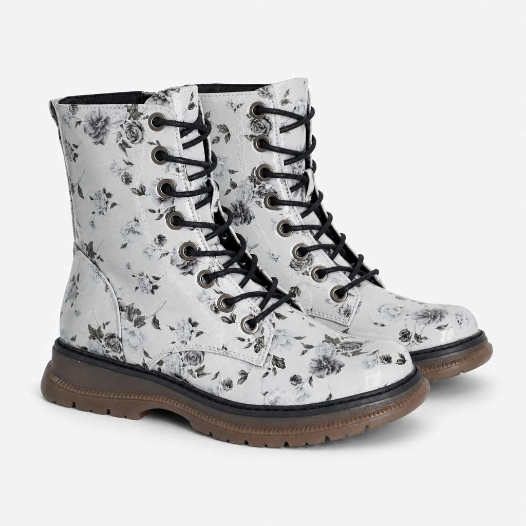 Cipriata ANNETTA Womens Ankle Boots Grey Floral Patent