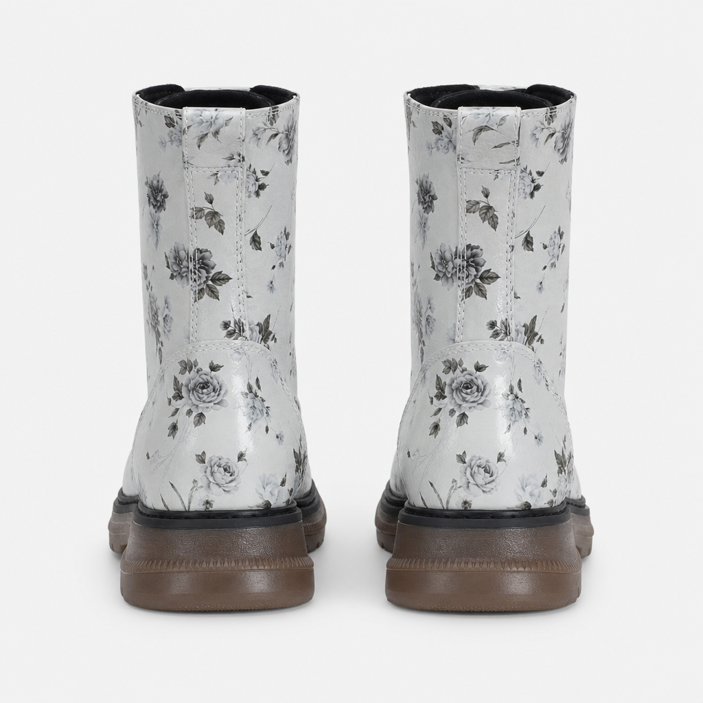Cipriata ANNETTA Womens Ankle Boots Grey Floral Patent