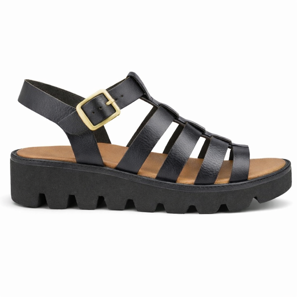 Cipriata AZIA Womens T-strap Sandals Black