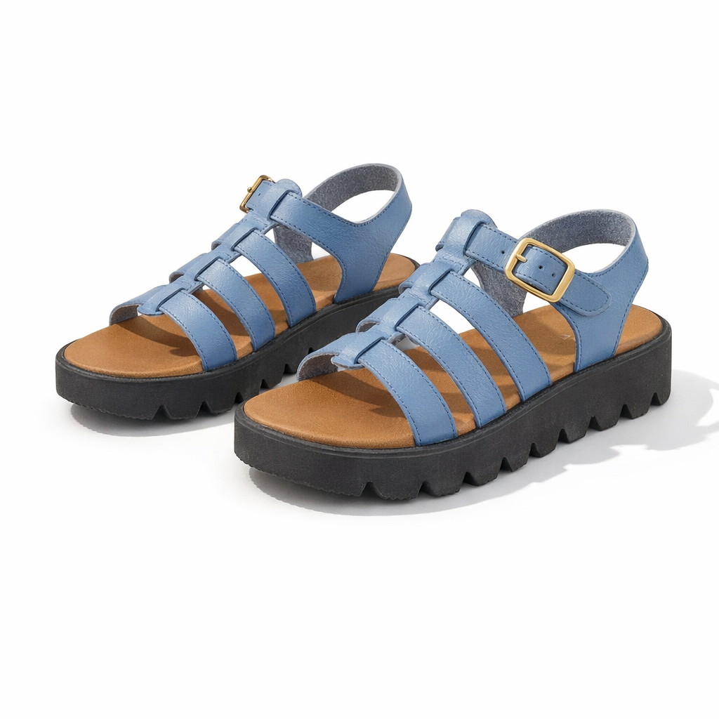 Cipriata AZIA Womens T-strap Sandals Blue