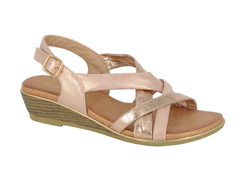 Cipriata QUARTA Womens Slingback Sandals Rose Gold Combination