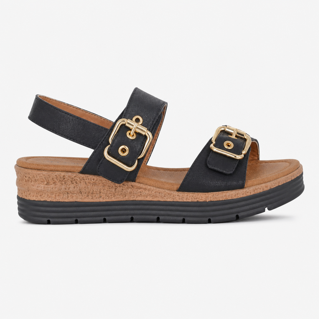 Cipriata MILIA Womens Cross Strap Sandals Black