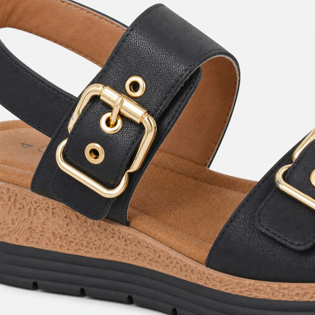 Cipriata MILIA Womens Cross Strap Sandals Black