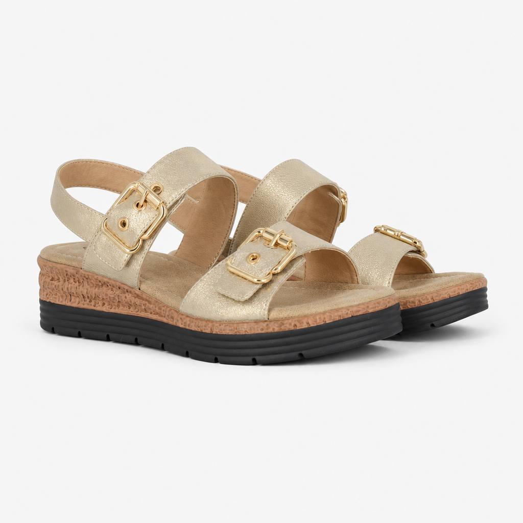 Cipriata MILIA Womens Cross Strap Sandals Gold