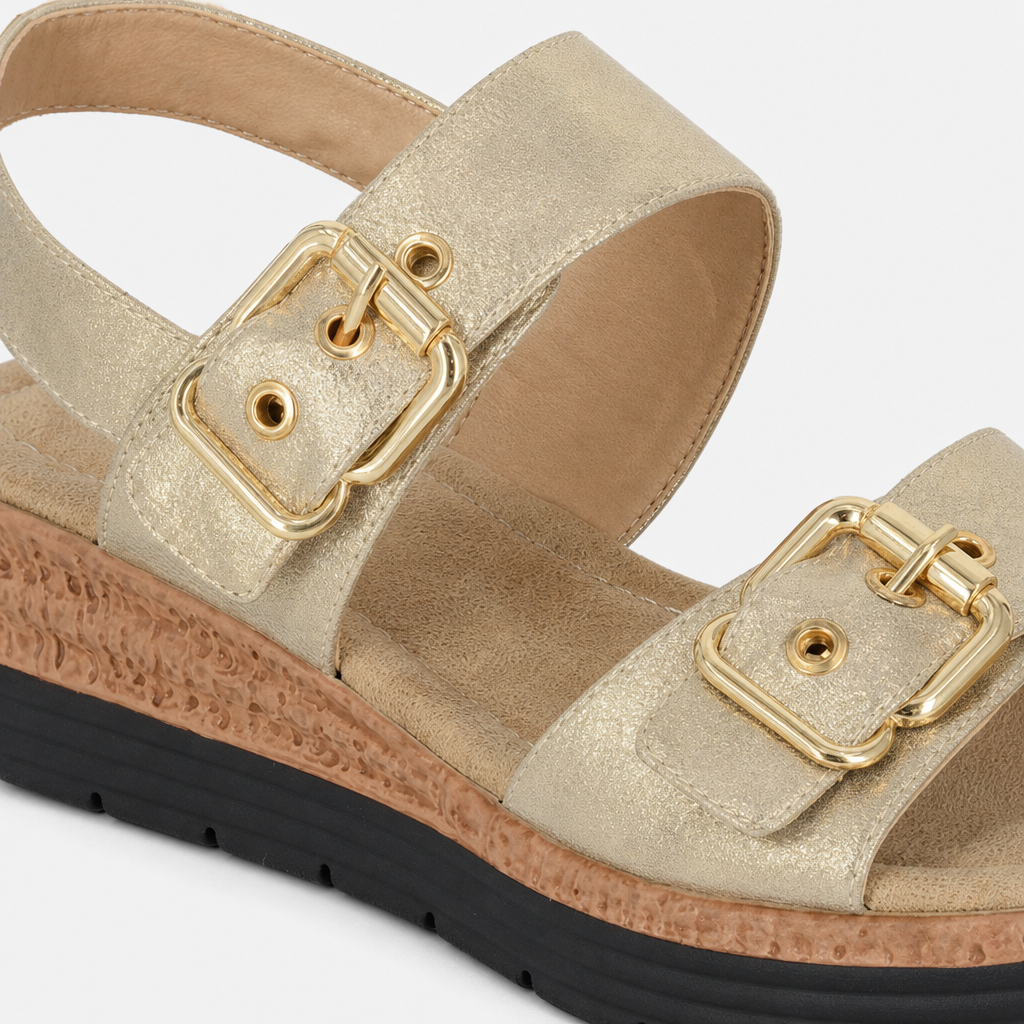 Cipriata MILIA Womens Cross Strap Sandals Gold