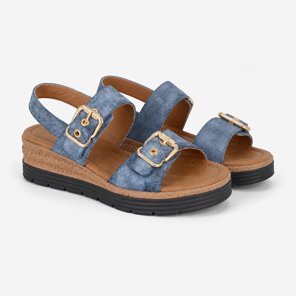 Cipriata MILIA Womens Cross Strap Sandals Blue