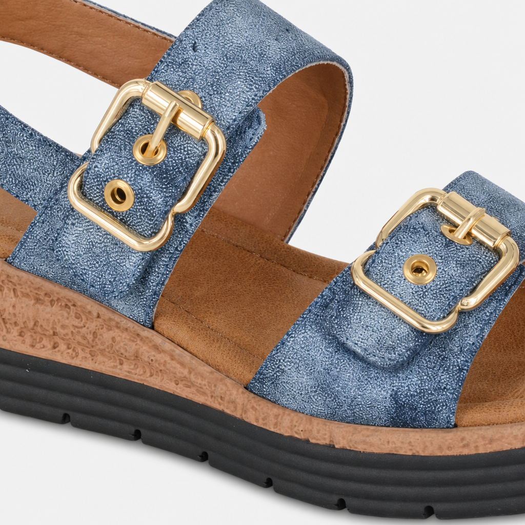 Cipriata MILIA Womens Cross Strap Sandals Blue