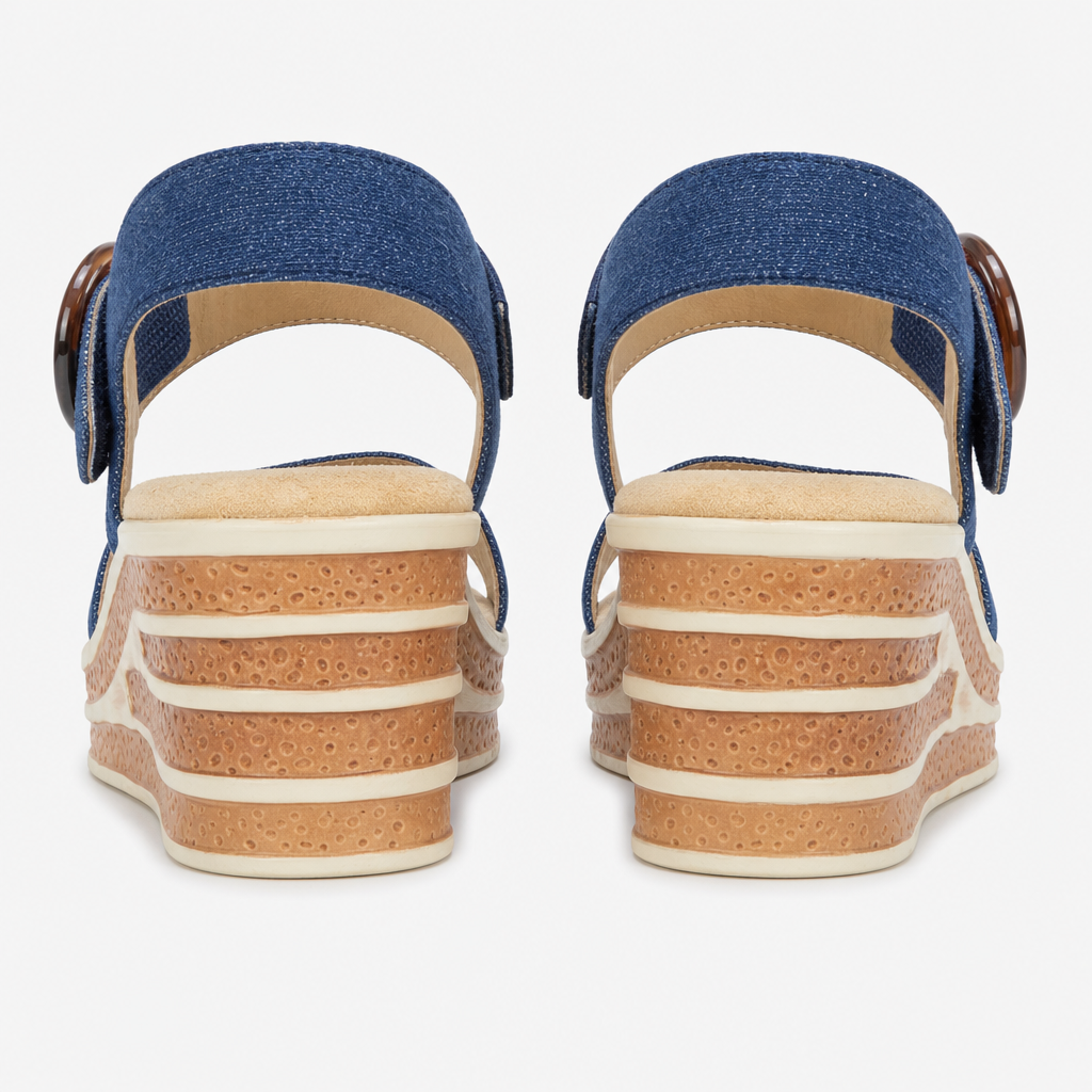 Cipriata DANTA Womens Ankle Strap Sandals Navy Denim