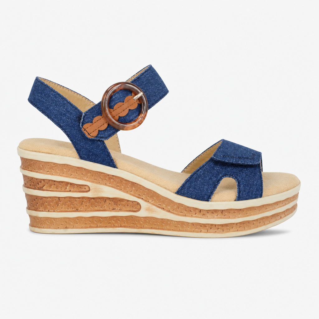 Cipriata DANTA Womens Ankle Strap Sandals Navy Denim