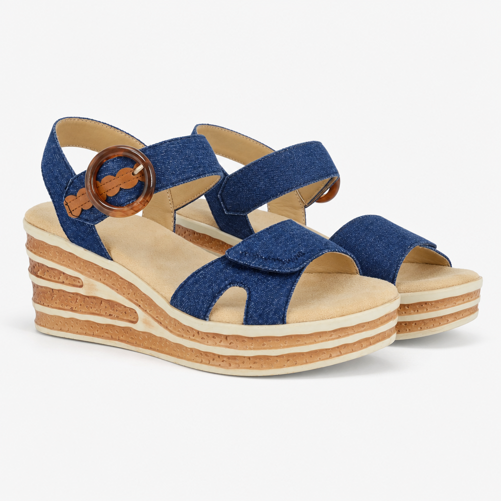 Cipriata DANTA Womens Ankle Strap Sandals Navy Denim