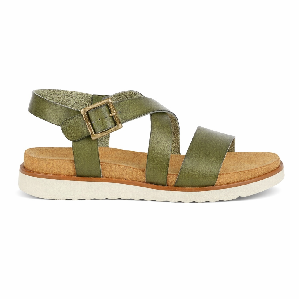 Cipriata OLVIA Womens Cross Strap Sandals Green