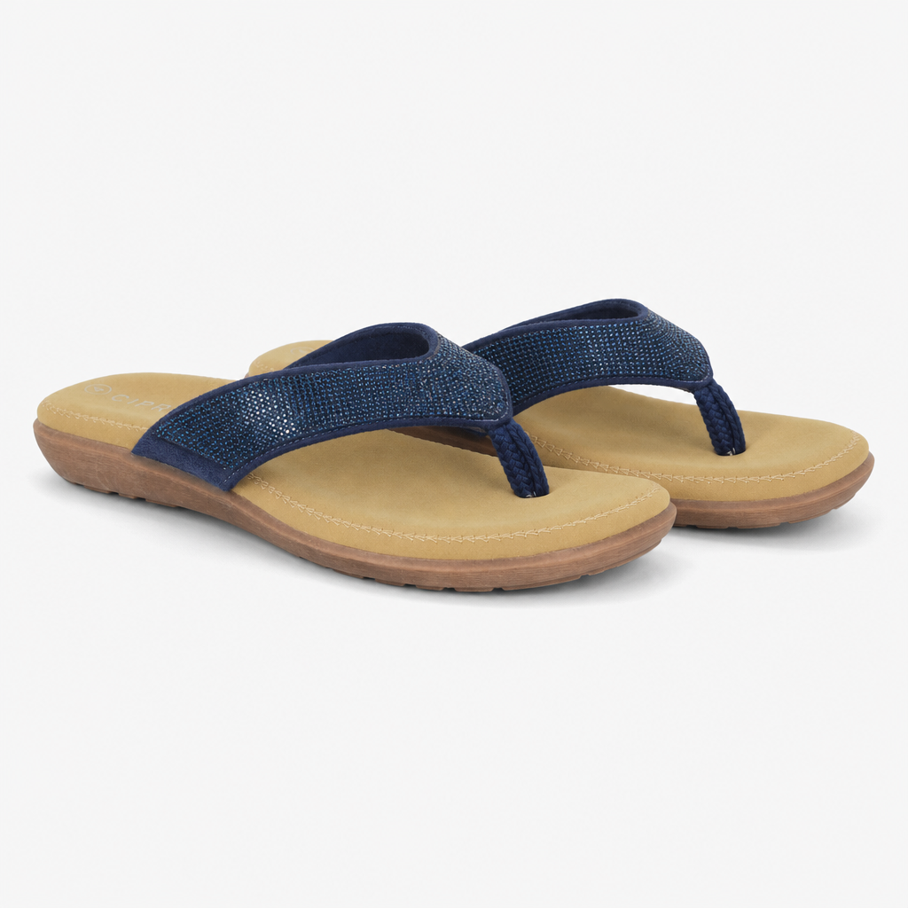 Cipriata ALCEE Womens Toe-Post Sandals Navy