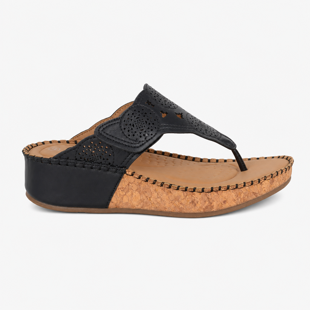 Cipriata CORINA Womens Toe-Post Sandals Black