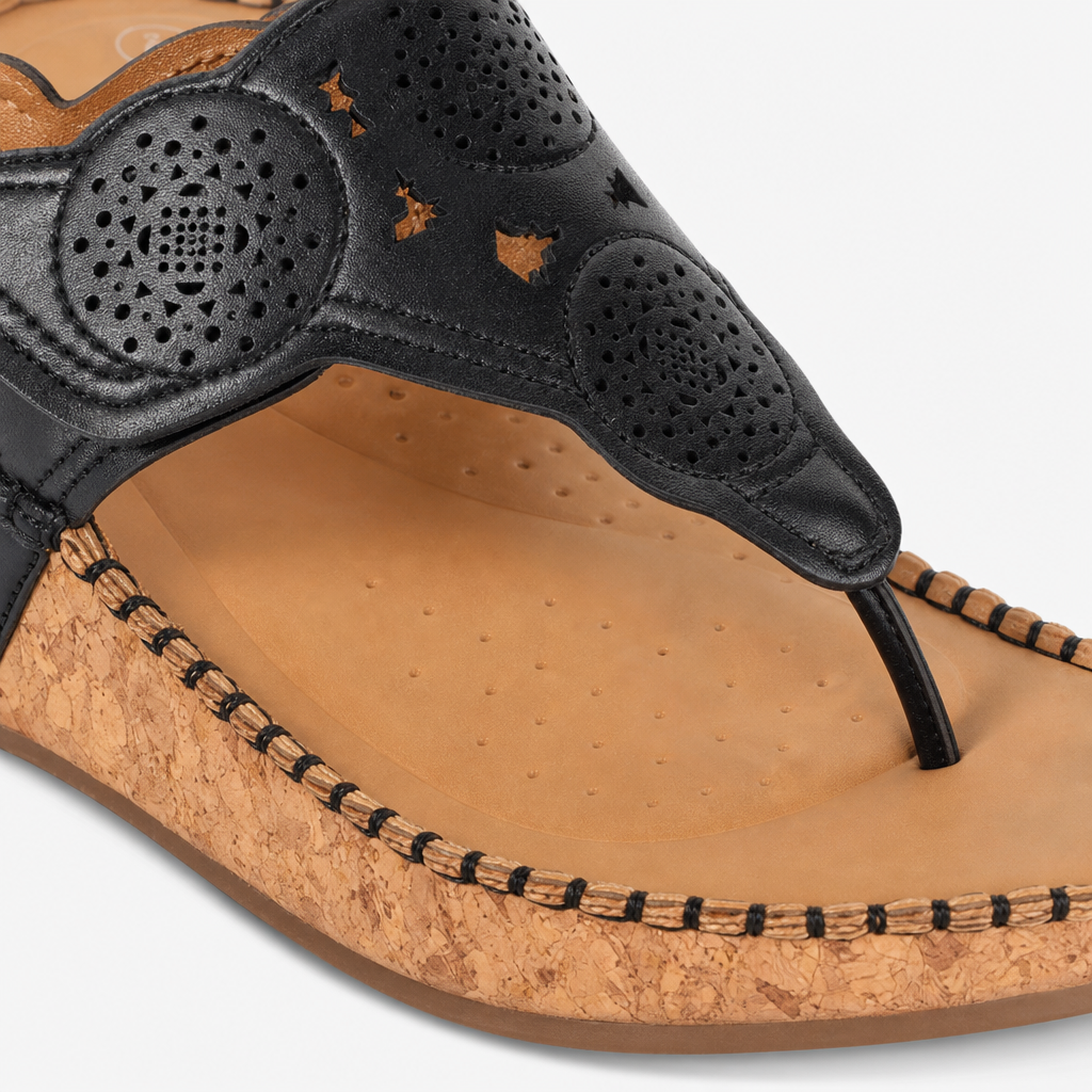 Cipriata CORINA Womens Toe-Post Sandals Black