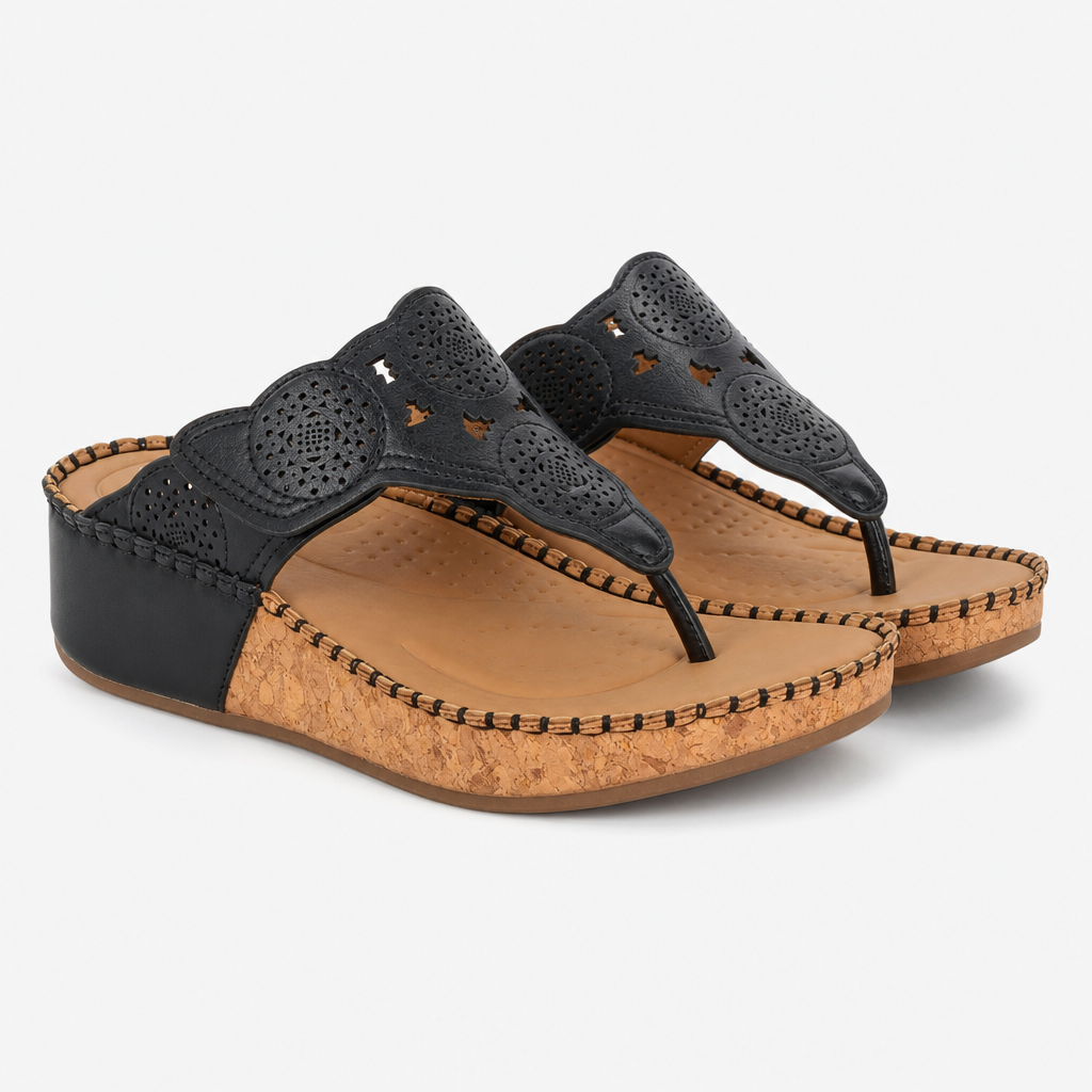 Cipriata CORINA Womens Toe-Post Sandals Black