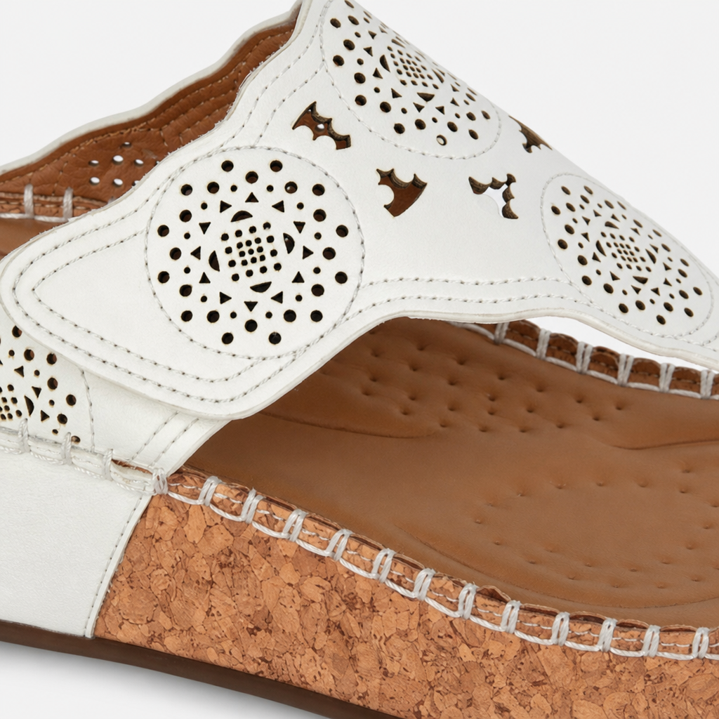 Cipriata CORINA Womens Toe-Post Sandals White