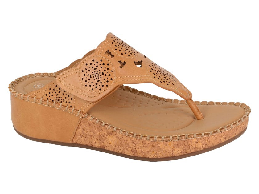 Cipriata CORINA Womens Toe-Post Sandals Light Tan