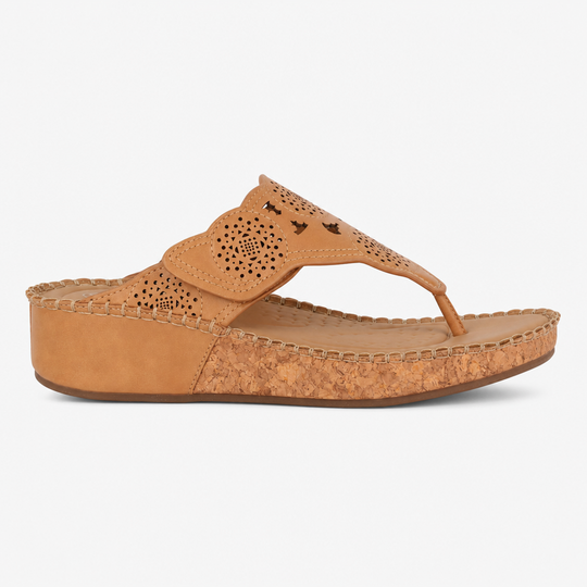 Cipriata CORINA Womens Toe-Post Sandals Light Tan