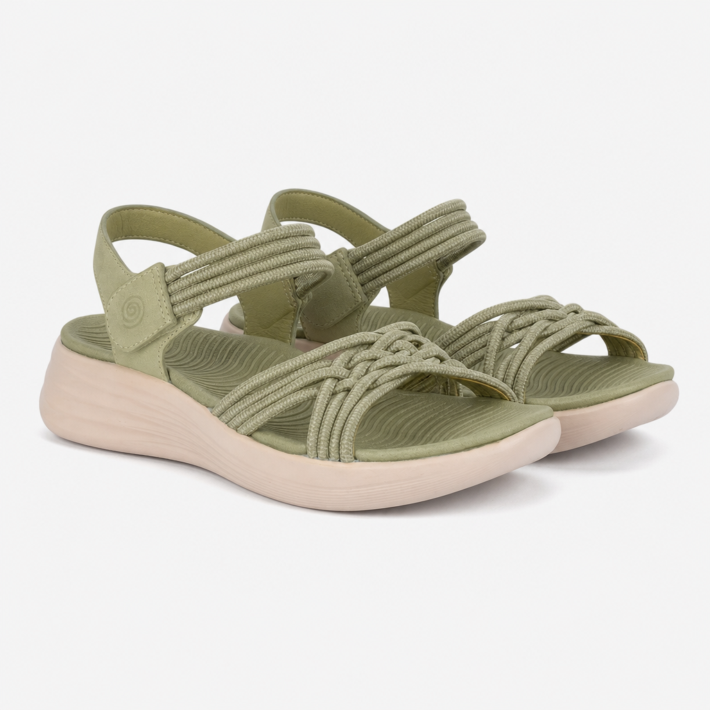 Cipriata ELETTA Womens Cross Strap Sandals Sage Green