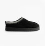 Cipriata DANA Womens Mules Slippers Black side view showing suede upper and slip-on design.