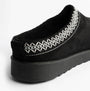 Cipriata DANA Womens Mules Slippers Black rear view with decorative stitching and black sole.