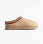 Cipriata DANA Womens Mules Slippers Beige side view showcasing suede upper and slip-on design.