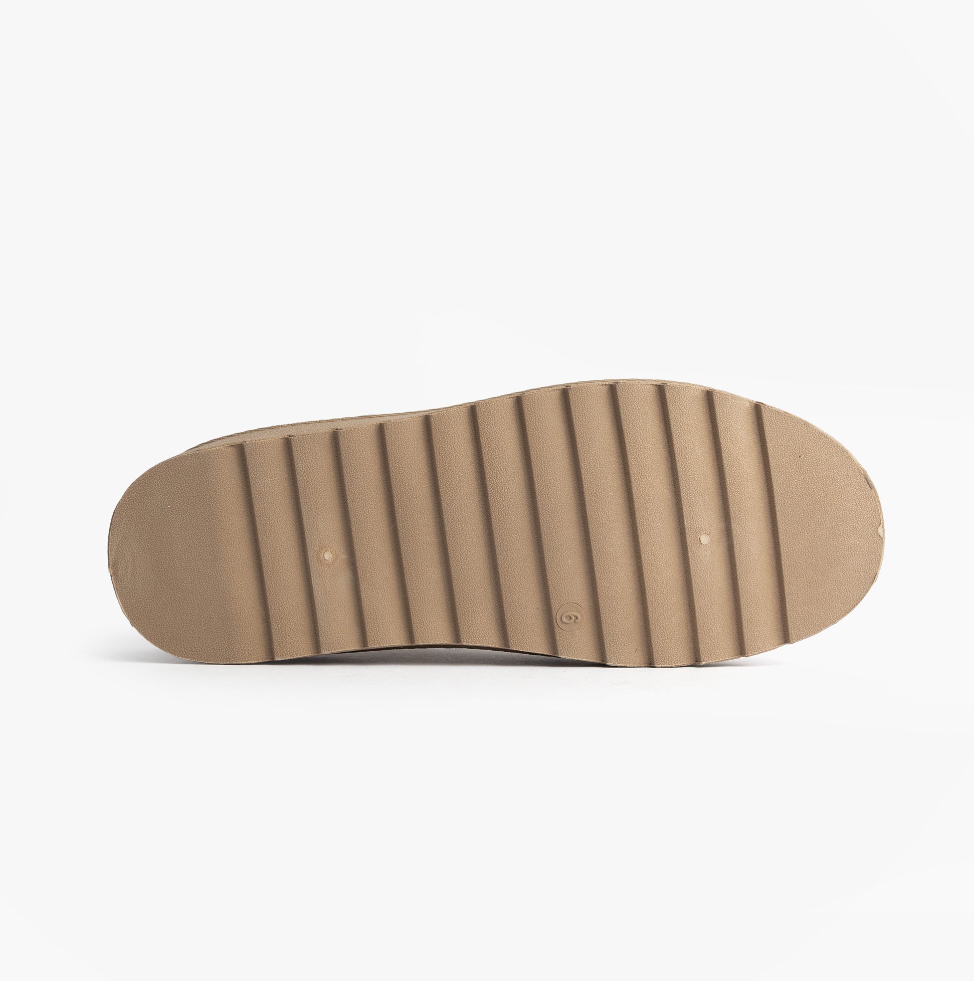 Cipriata DANA Womens Mules Slippers Beige bottom view, showcasing the smooth PVC sole design.