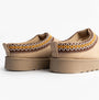 Cipriata DANA Womens Mules Slippers Beige back view with embroidered details.