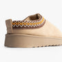 Cipriata DANA Womens Mules Slippers Beige side view showcasing suede upper with decorative stitching.