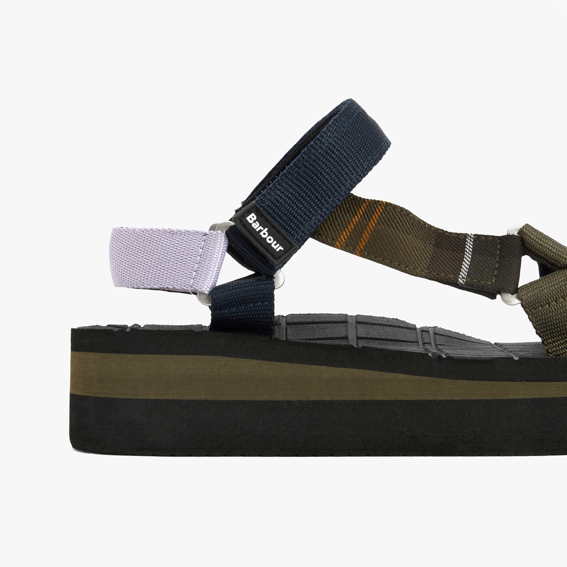 Barbour MILA Womens Ankle Strap Sandals Olive/Navy/Classic Tartan