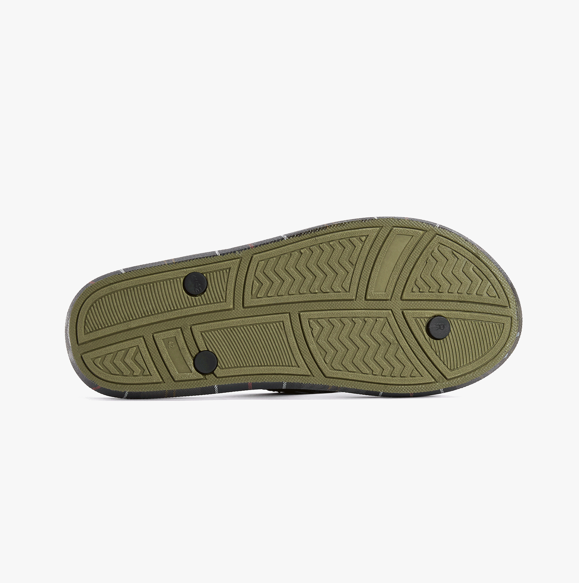 Barbour OAKDALE Mens Toe-Post Sandals Olive/Classic Tartan