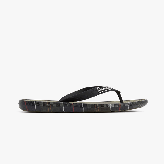Barbour OAKDALE Mens Flip Flops Olive/Classic Tartan