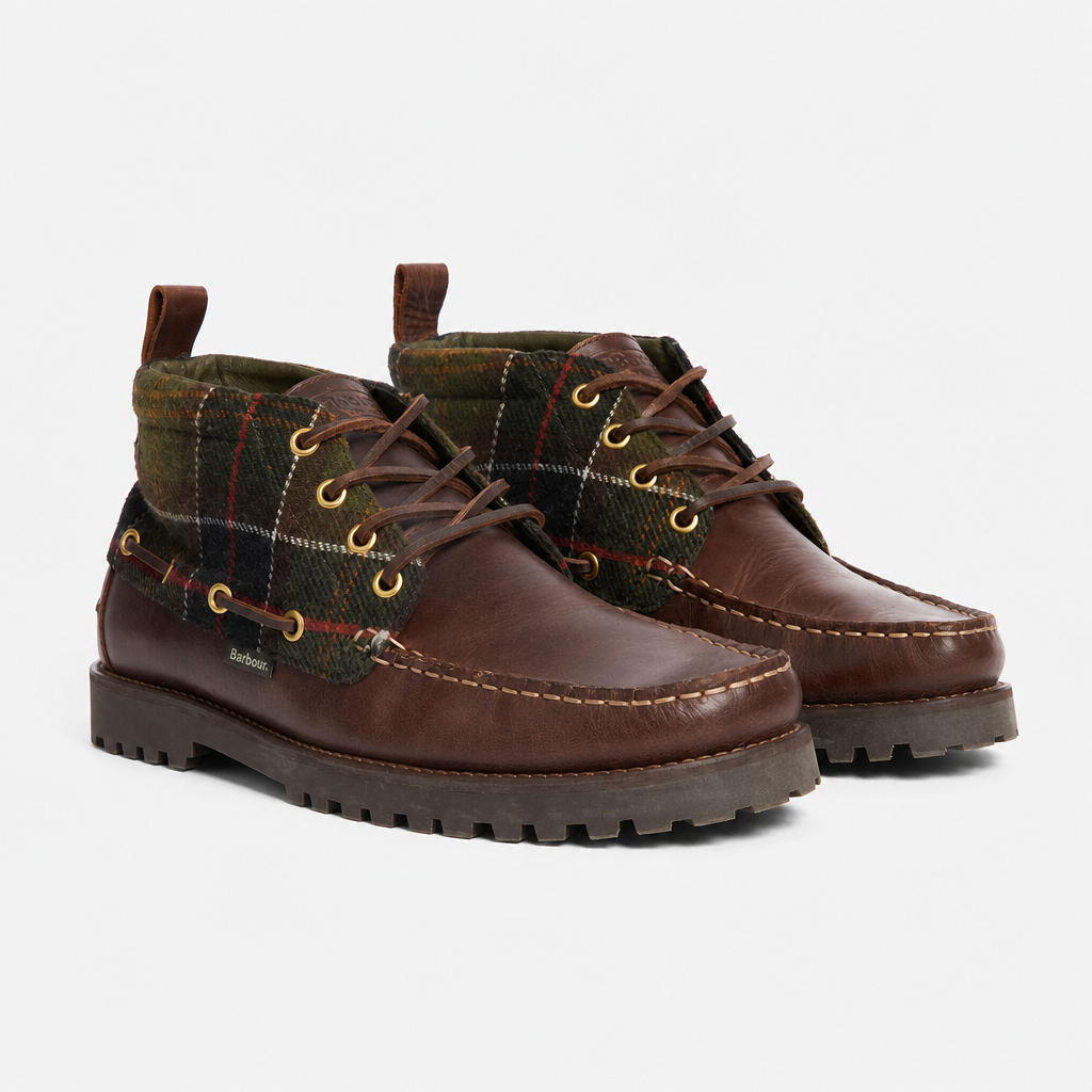 Barbour HARLE MID Mens Chukka Boots Brown/Classic Tartan