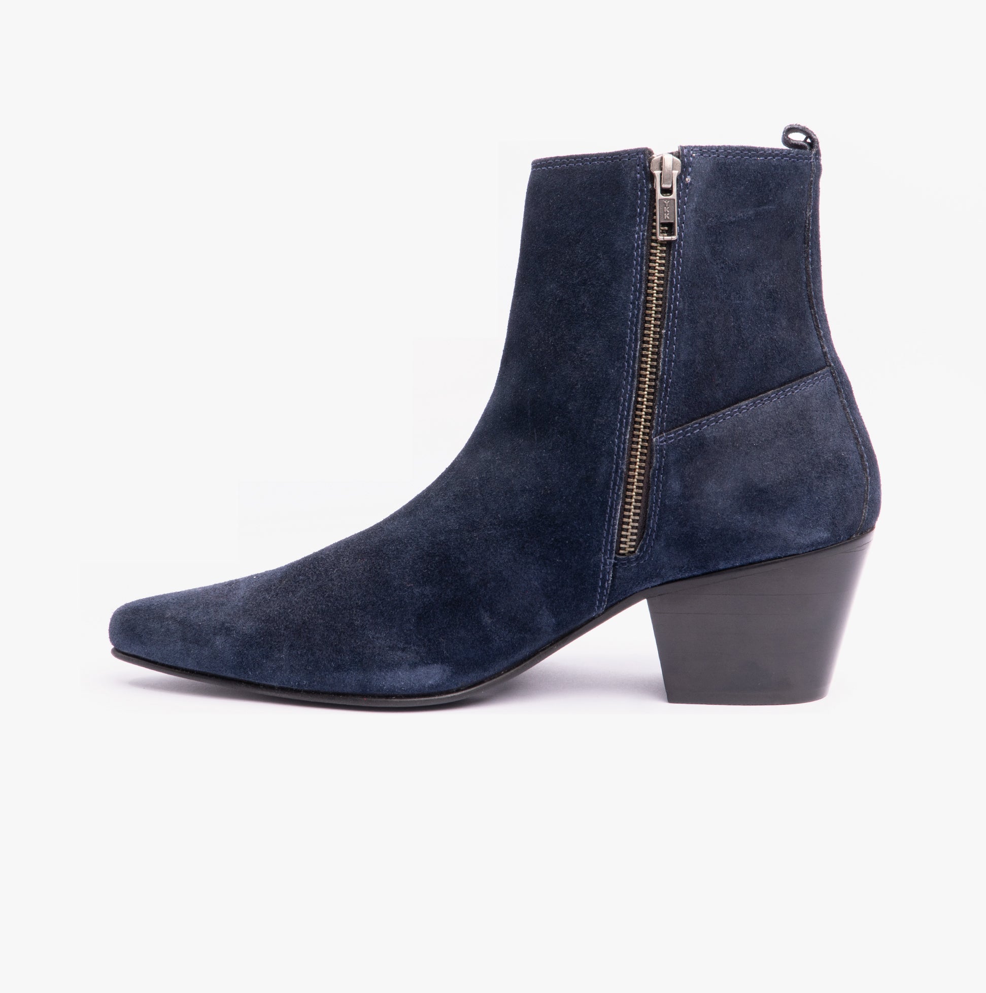 Club Cubano LENNON Mens Cuban Heel Boots Navy Suede