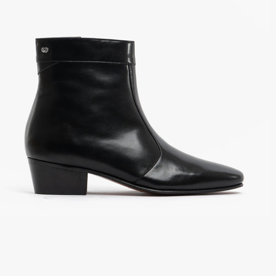 Club Cubano CAESAR Mens Leather Cuban Heel Boots Black