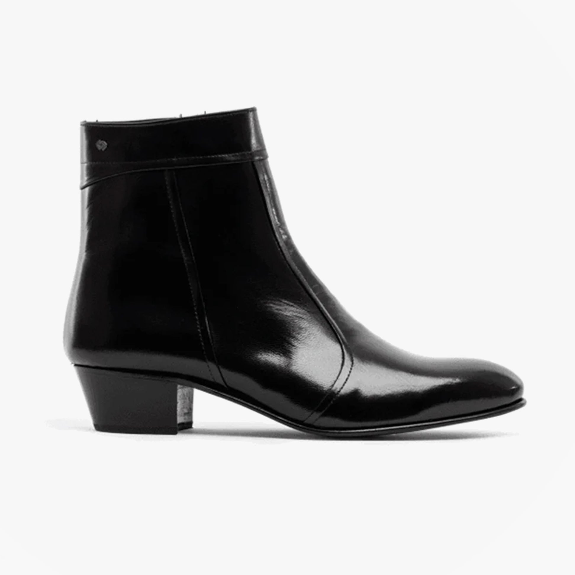 Club Cubano EMMANUEL Mens Smooth Leather Cuban Heel Boots Black