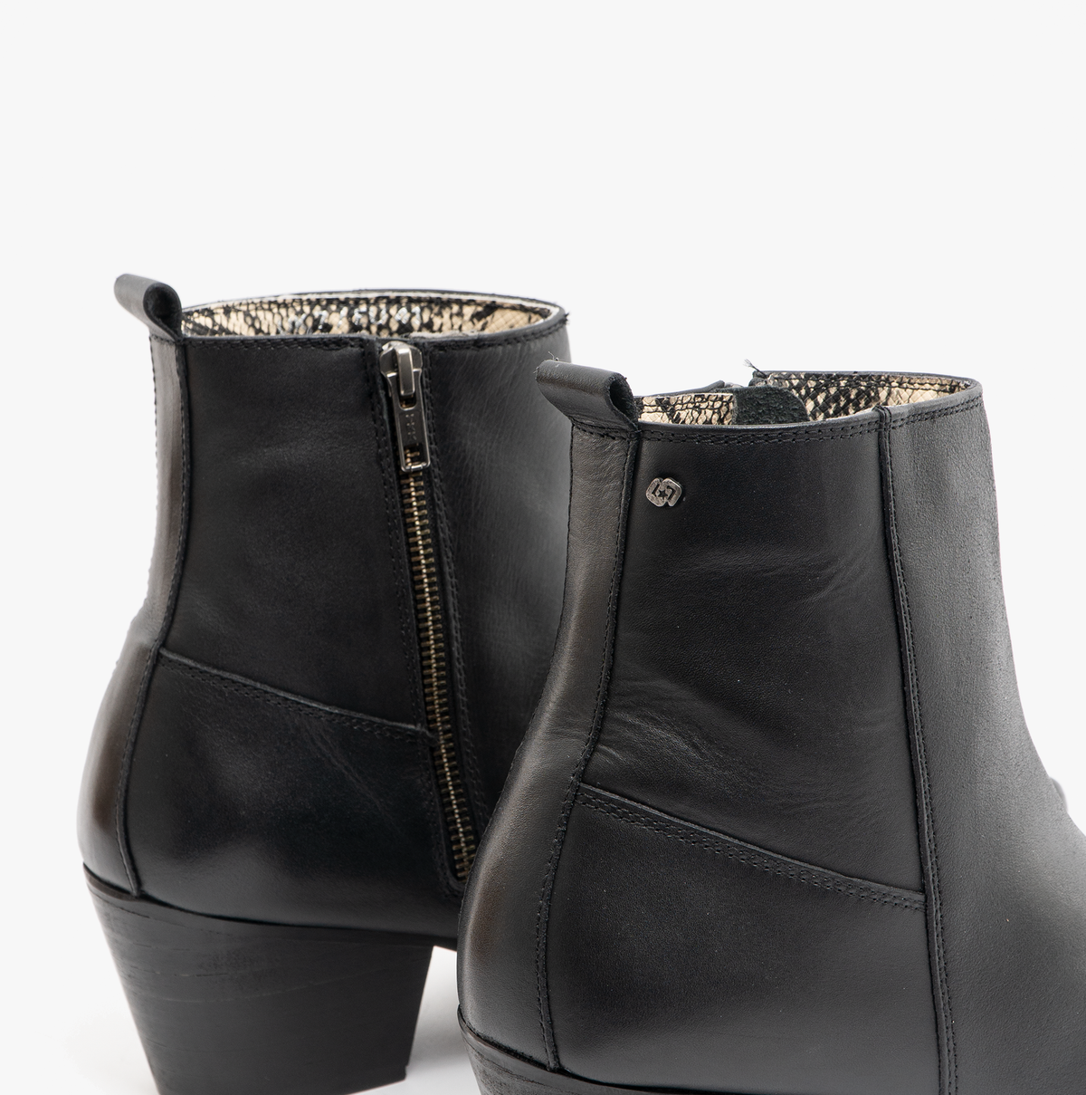 Club Cubano LENNON Mens Leather Winklepicker Cuban Heel Boots Black