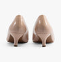 Comfort Plus TEXAS Womens Shoes Nude - Patent rear view showcasing the sleek design and kitten heel.