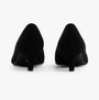 Comfort Plus TEXAS Womens Shoes Black - Faux Suede back view showing kitten heel design.