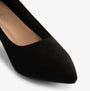 Comfort Plus TEXAS Womens Shoes Black - Faux Suede detail view showing point toe and synthetic upper.