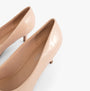 Comfort Plus TEXAS Womens Shoes Nude - Patent detail view showing patent leather upper and kitten heel design.