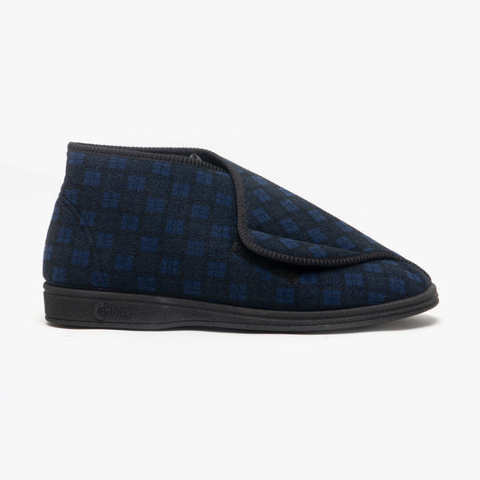 Comfylux JAMES Mens Boot Slippers Navy