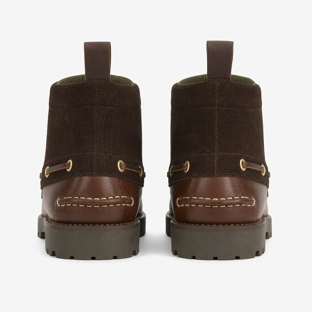 Barbour HARLE MID Mens Chukka Boots Dark Brown/Cord