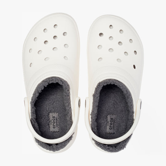 Crocs 203591-10M CLASSIC LINED Unisex Clogs White/Grey