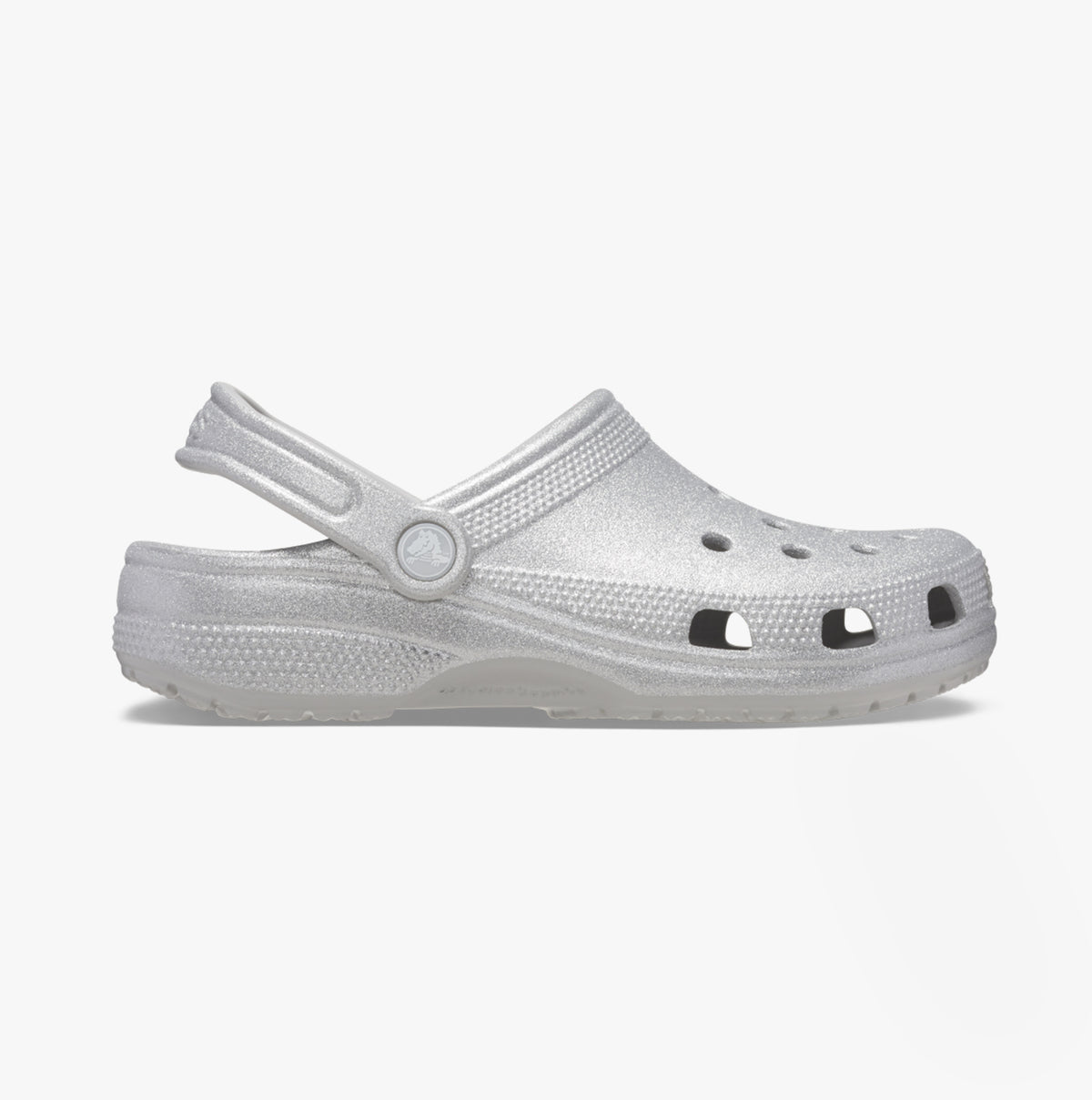 Crocs 205942-0IC CLASSIC GLITTER LINED Womens Clogs Silver Glitter