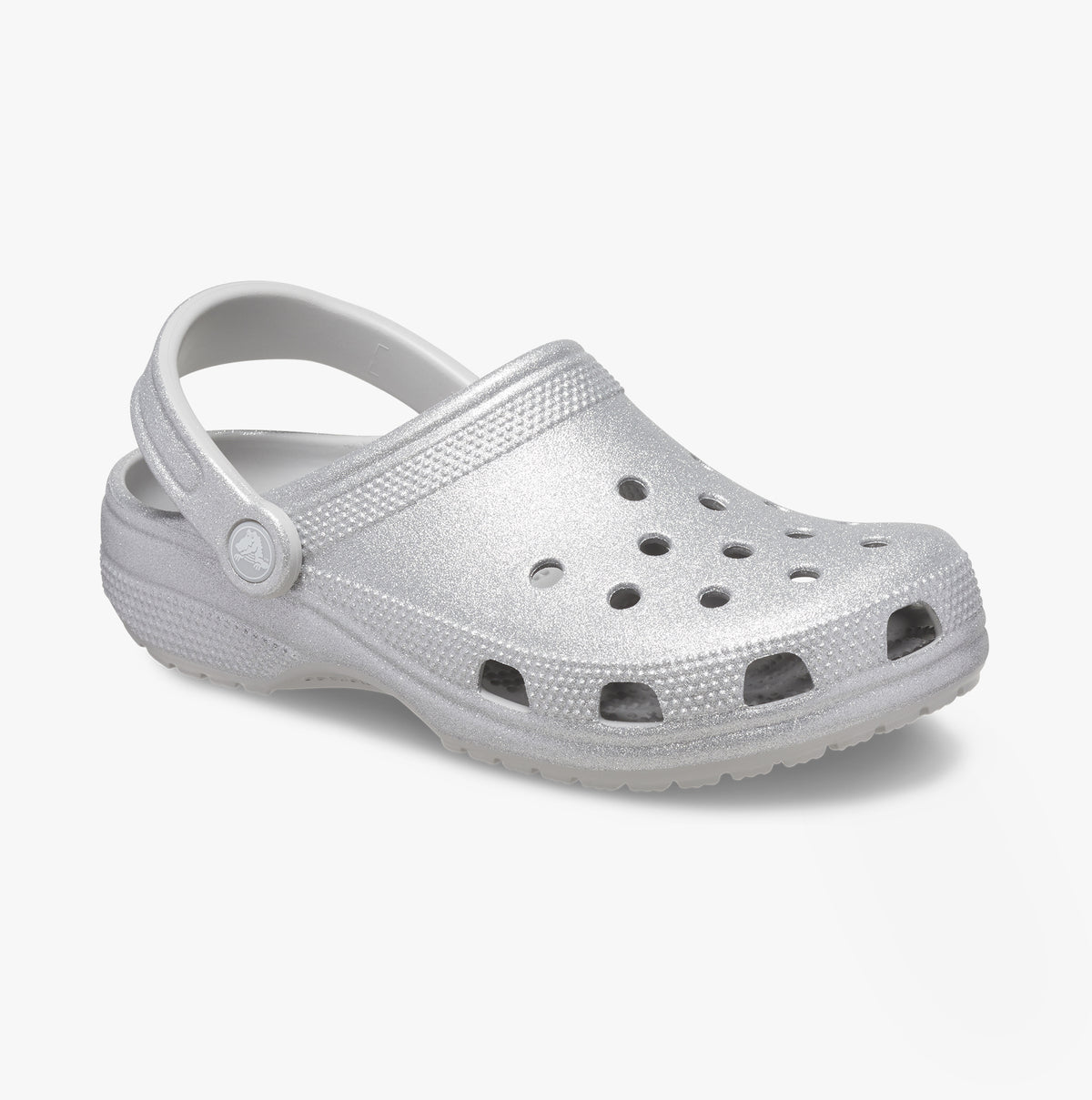 Crocs 205942-0IC CLASSIC GLITTER LINED Womens Clogs Silver Glitter