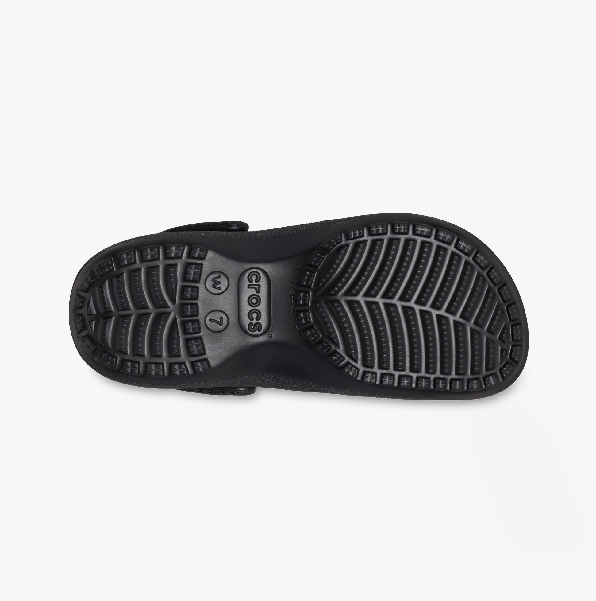 Crocs 207241-001 CLASSIC PLATFORM GLITTER Womens Clogs Black