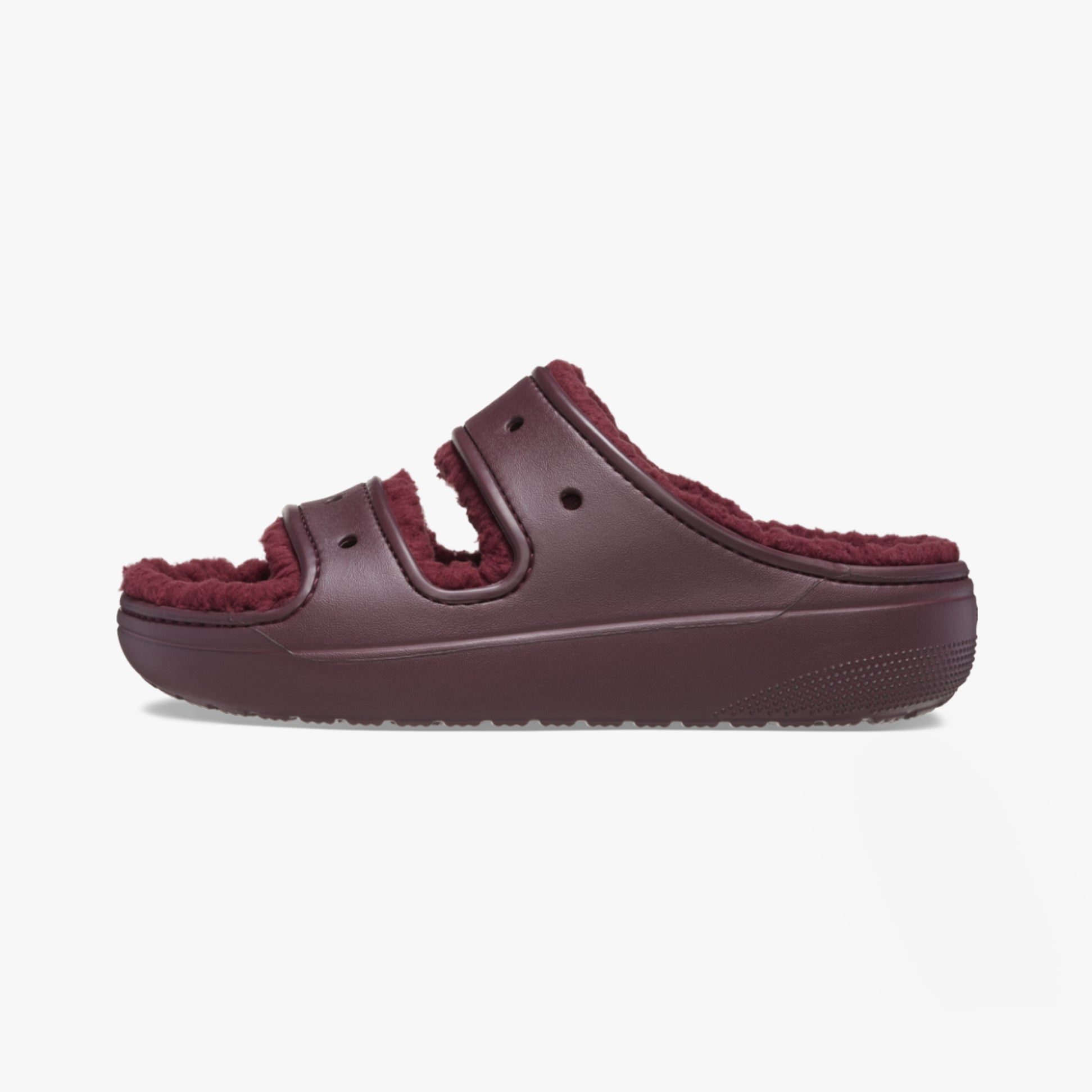 Crocs 207446-6WD CLASSIC COZZZY Womens Sliders Dark Cherry